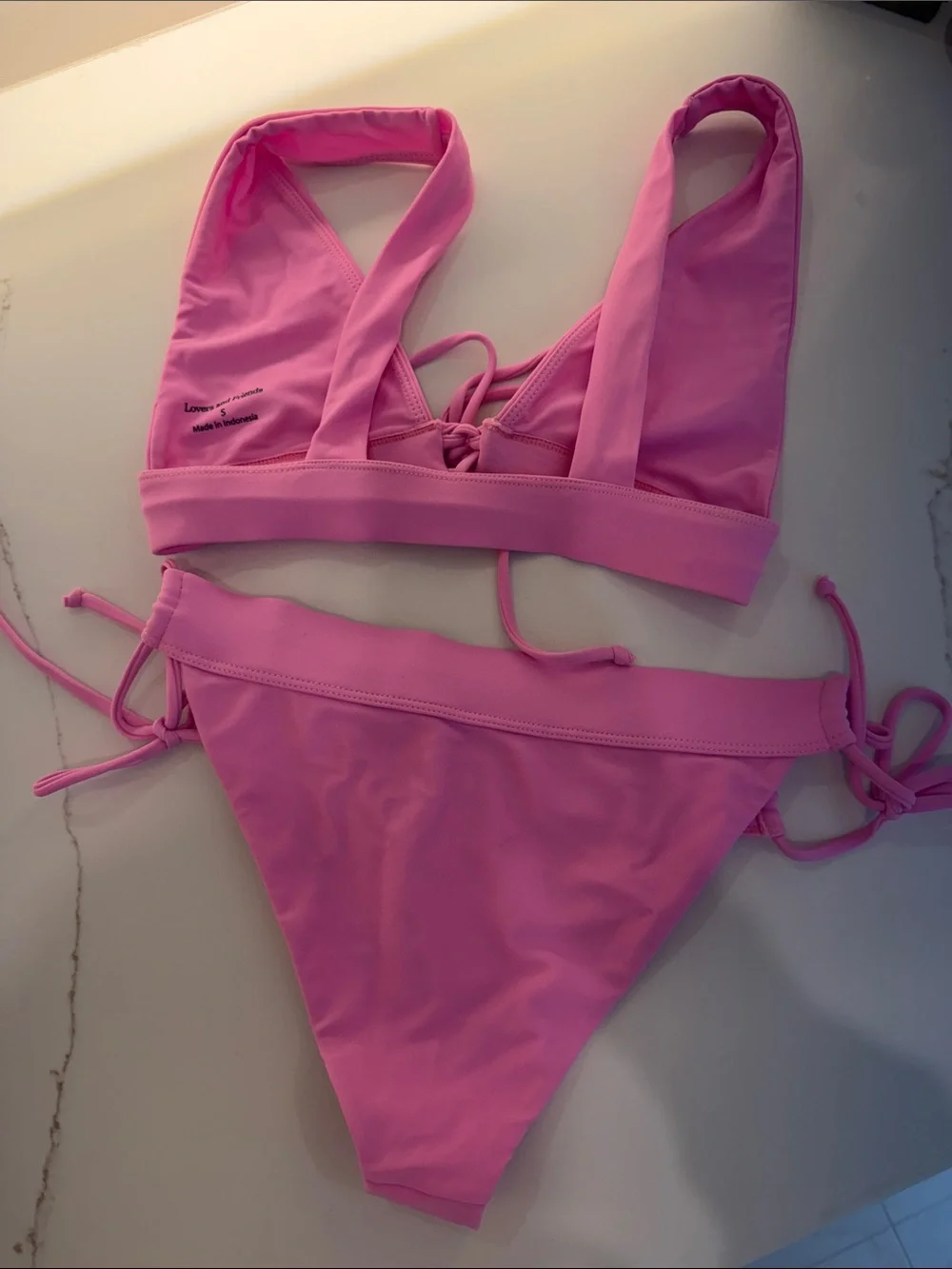 Lovers and friends ACE Pink Triangle Tie-Side Bikini Set - Picture 5 of 8
